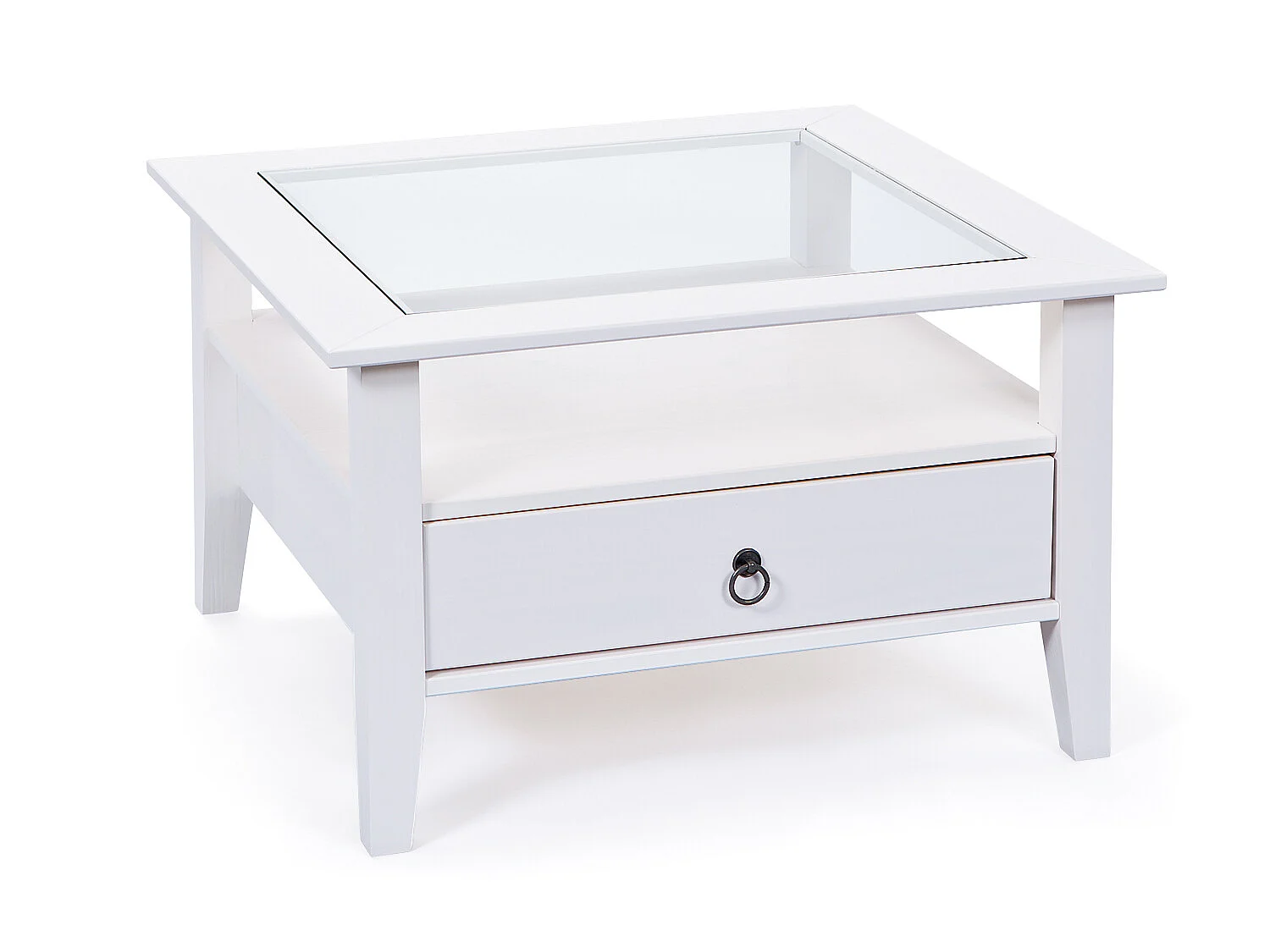 Pall salontafel 1 lade, 1 plank wit.