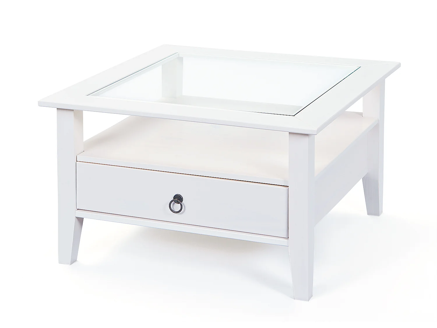 Pall salontafel 1 lade, 1 plank wit.