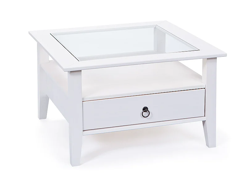 Pall salontafel 1 lade, 1 plank wit.
