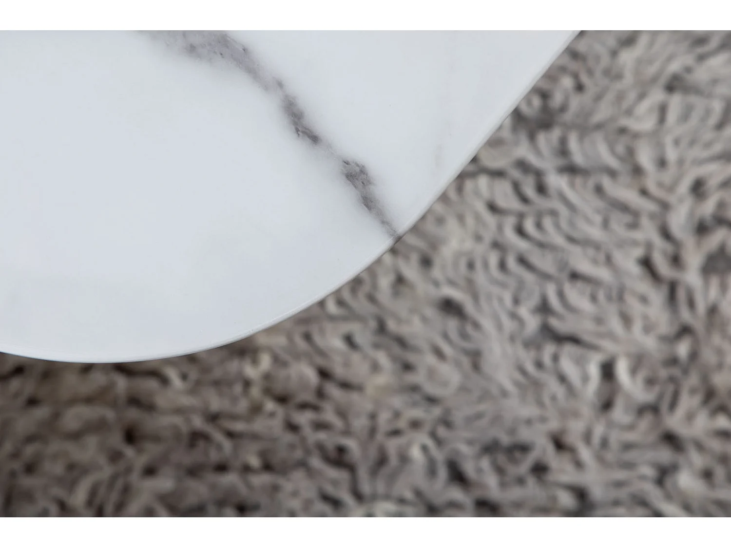 Tristar salontafel 80x80 cm glas wit marmor decor.