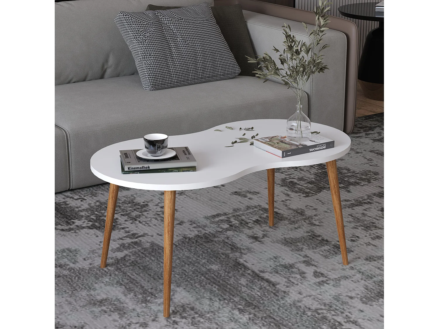 Side table & coffee table Barilo White H. 42 x W. 90 x D. 41 cm