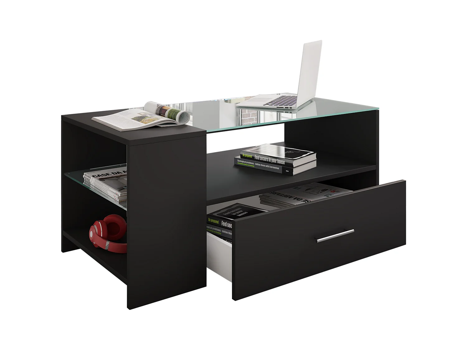 Side table & coffee table Tindala Black H. 45 x W. 100 x D. 50 cm