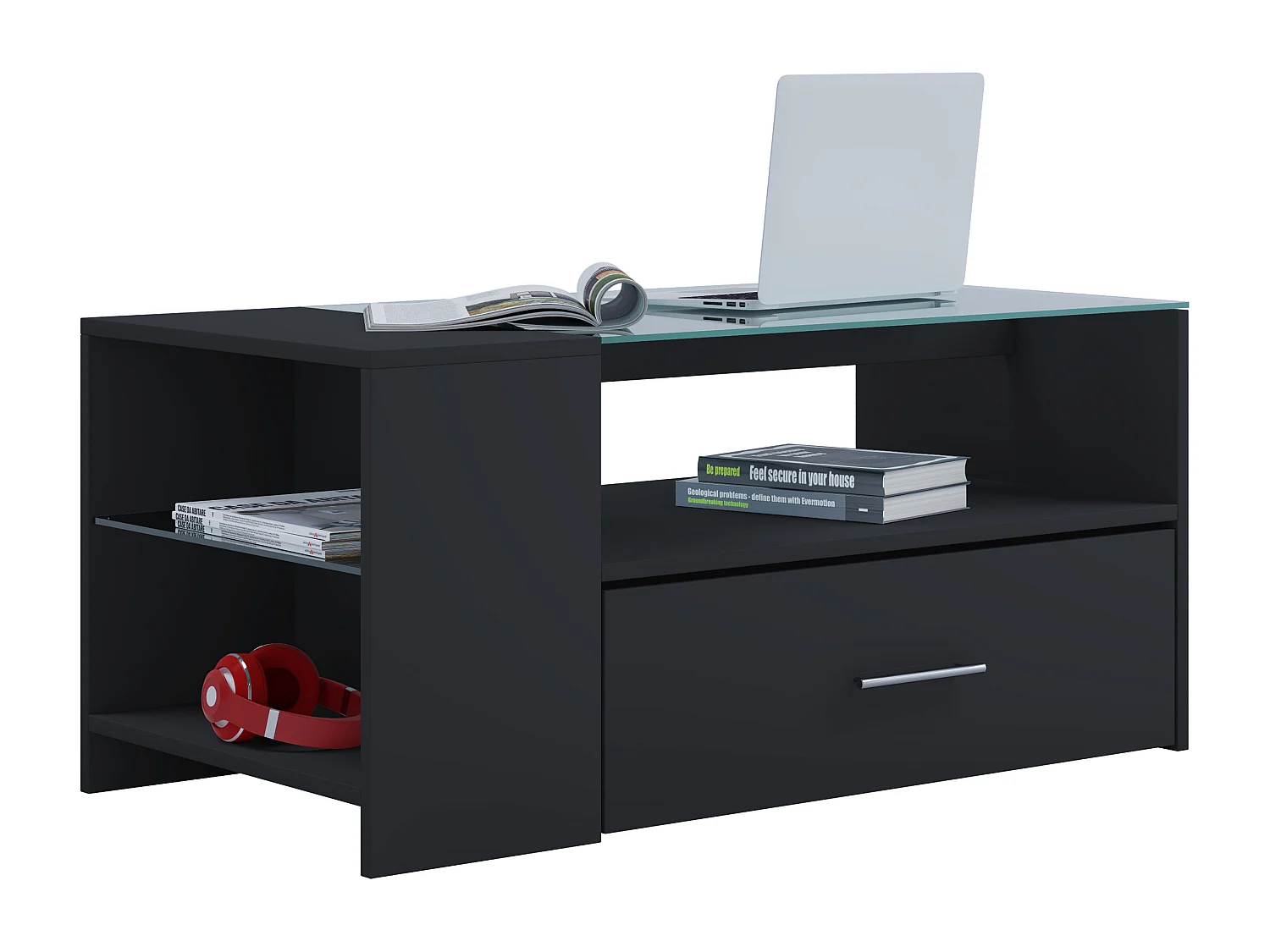 Side table & coffee table Tindala Black H. 45 x W. 100 x D. 50 cm