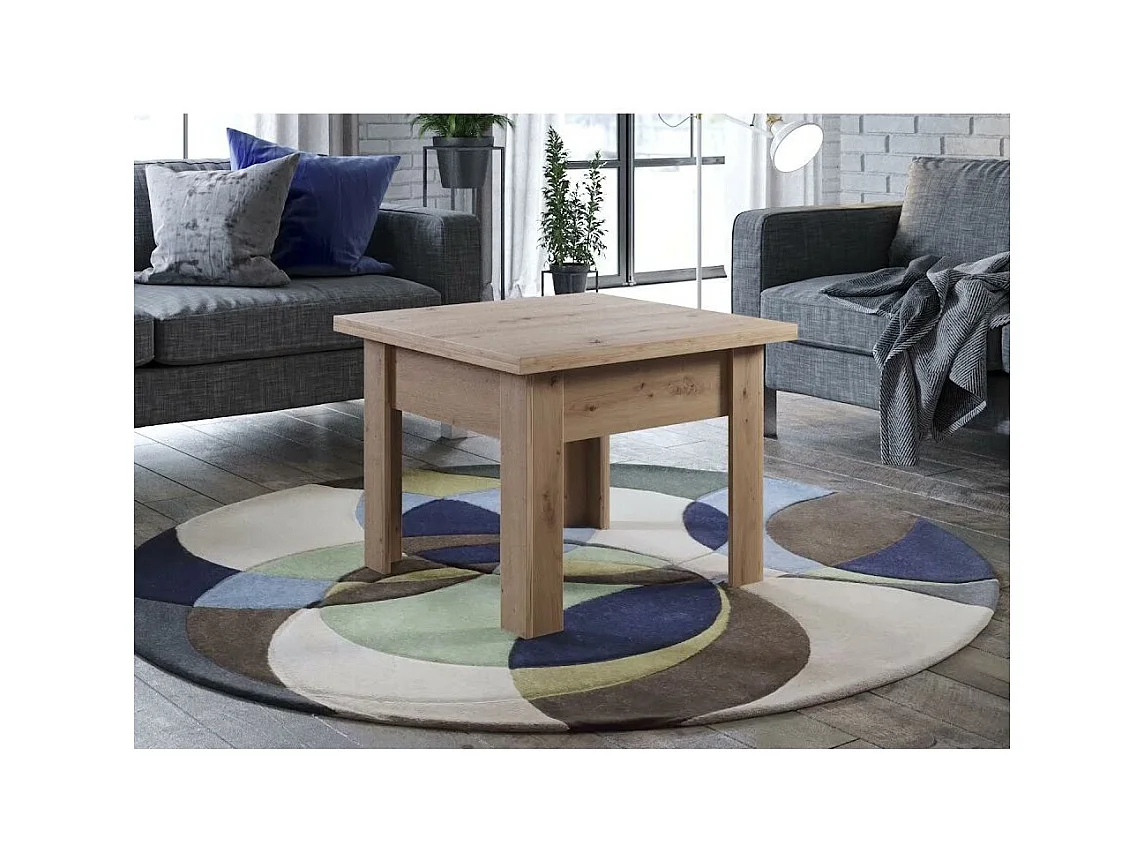 Table extensible rectangle 70 à 140cm bois clair Jona