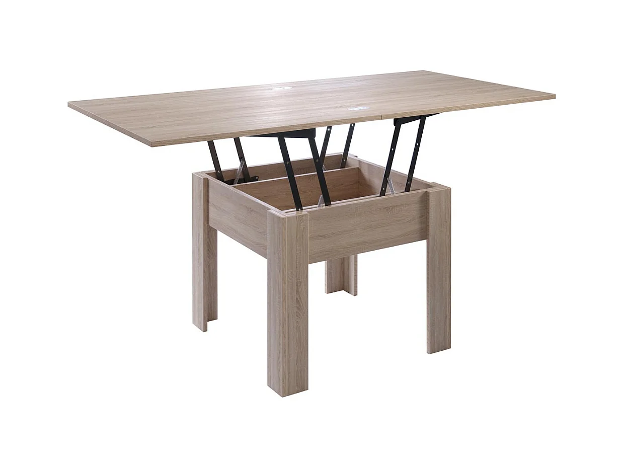 Table extensible rectangle 70 à 140cm bois clair Jona