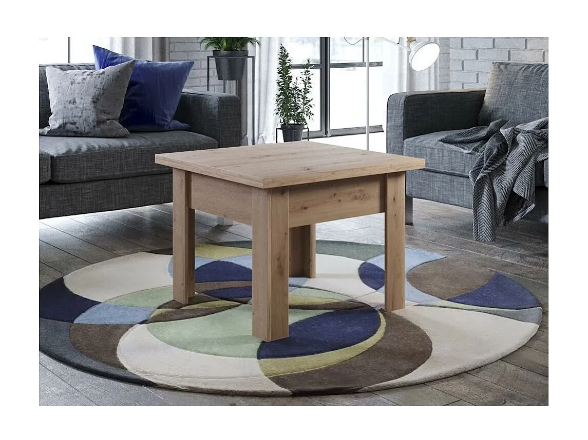 Table extensible rectangle 70 à 140cm bois clair Jona