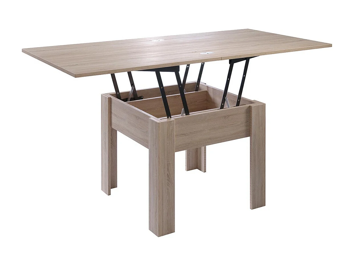 Table extensible rectangle 70 à 140cm bois clair Jona