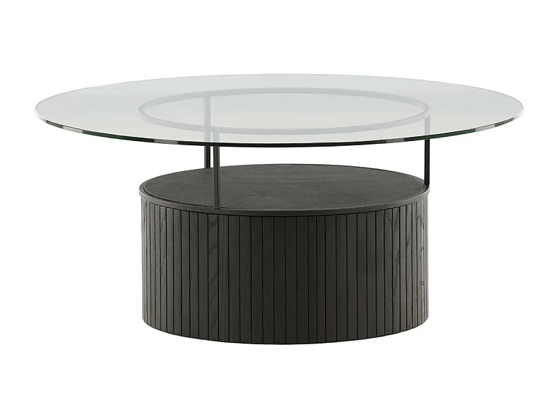 Table Basse en Verre "Bovall" 90cm Noir