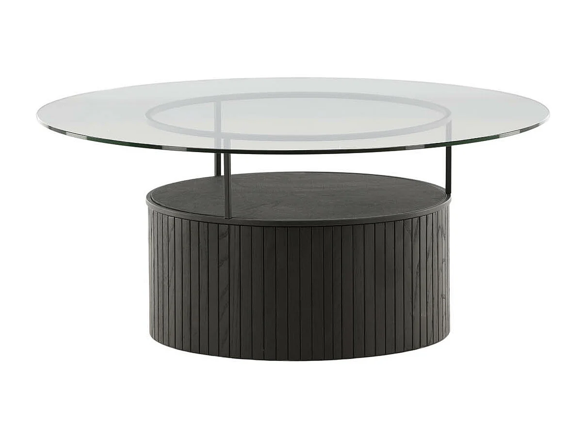 Table Basse en Verre "Bovall" 90cm Noir