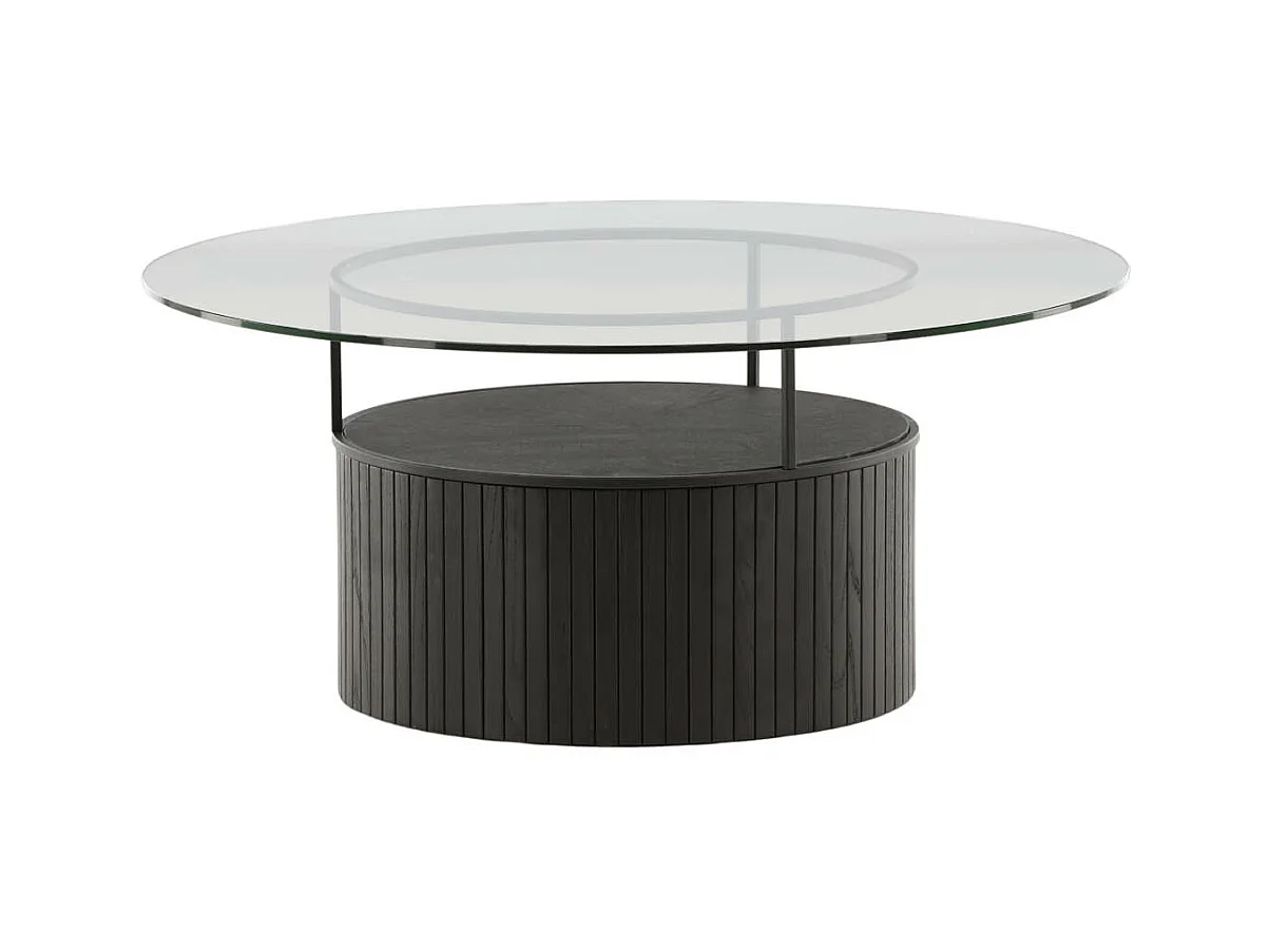 Bovall salontafel Ø90cm zwart, glas.