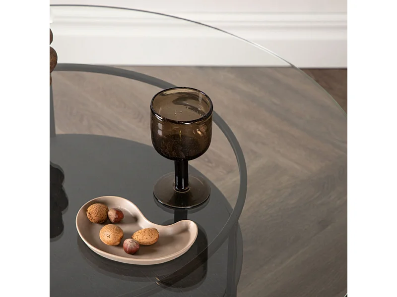 Table Basse en Verre "Bovall" 90cm Noir