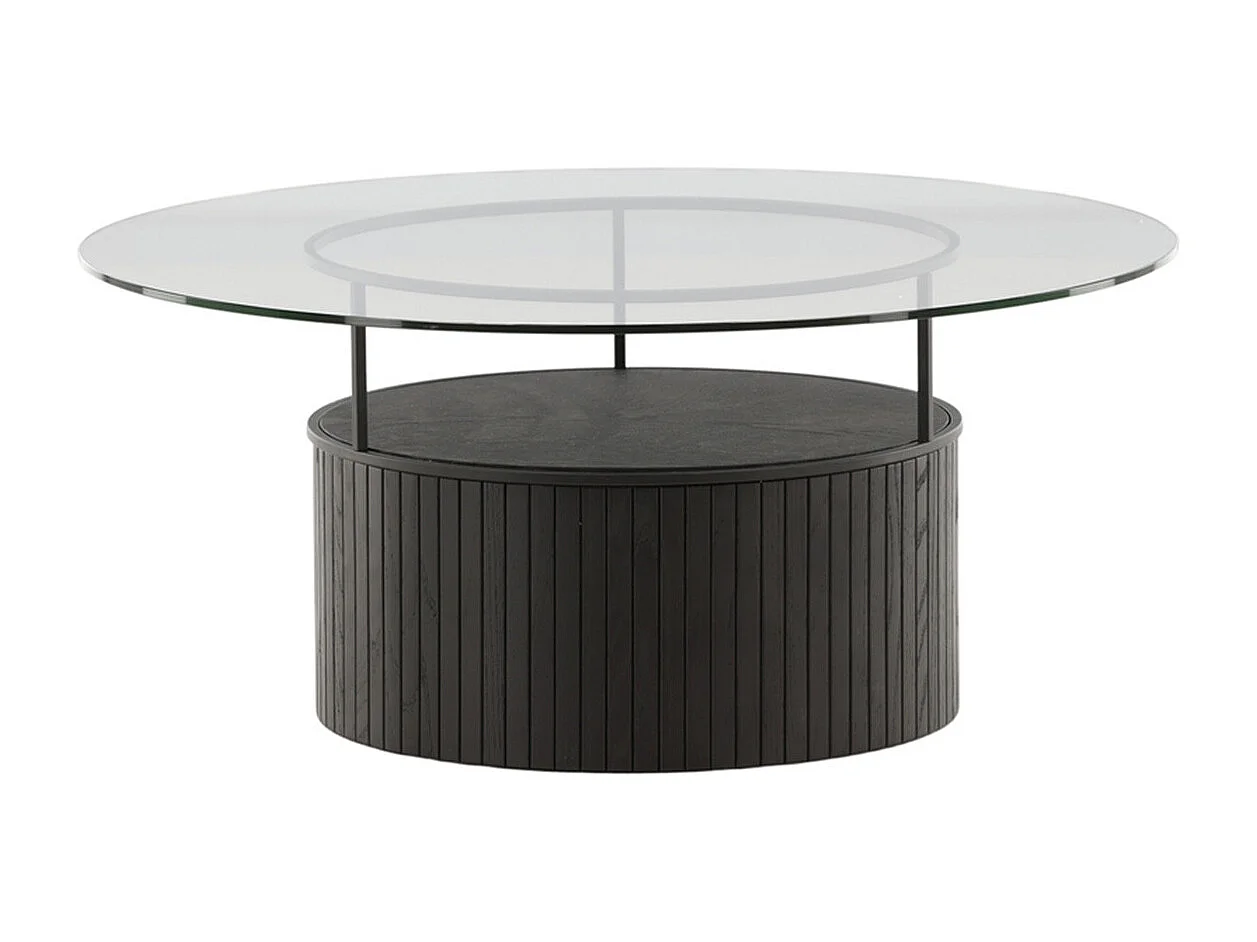 Bovall salontafel Ø90cm zwart, glas.