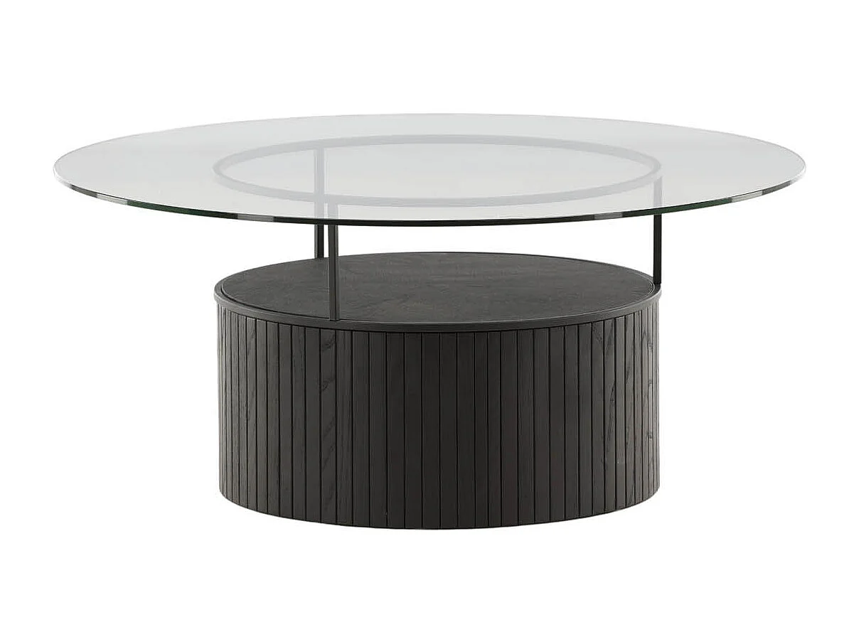 Bovall table basse ⌀90cm noir, verre.