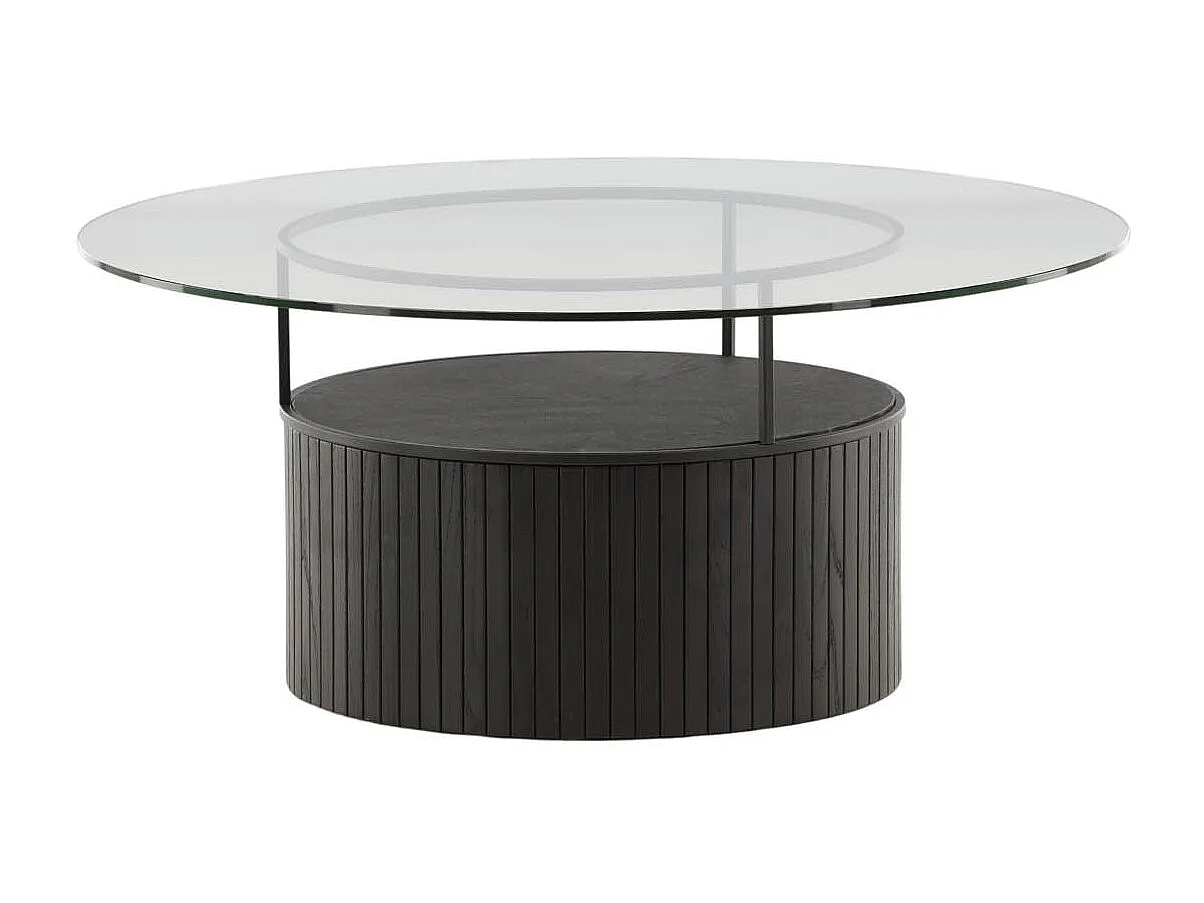 Bovall table basse ⌀90cm noir, verre.