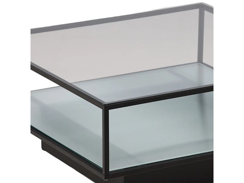 Maglehem salontafel 90x90cm zwart, glas.