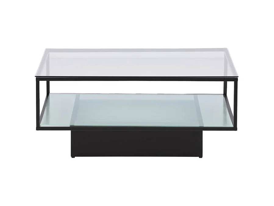 Table Basse Design en Verre "Maglehem" 90cm Noir