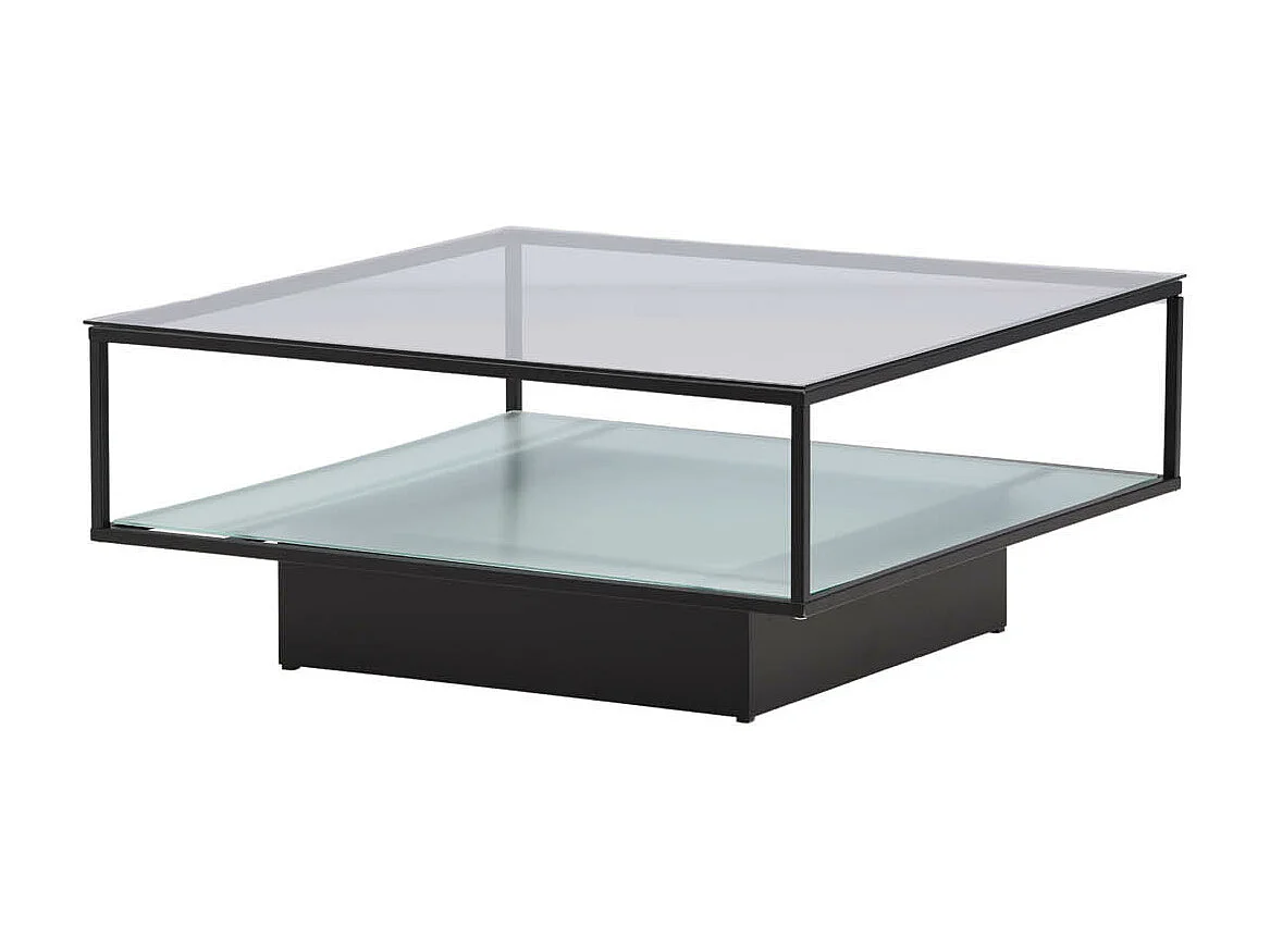 Maglehem salontafel 90x90cm zwart, glas.