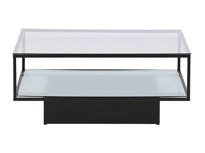 Table Basse Design en Verre "Maglehem" 90cm Noir