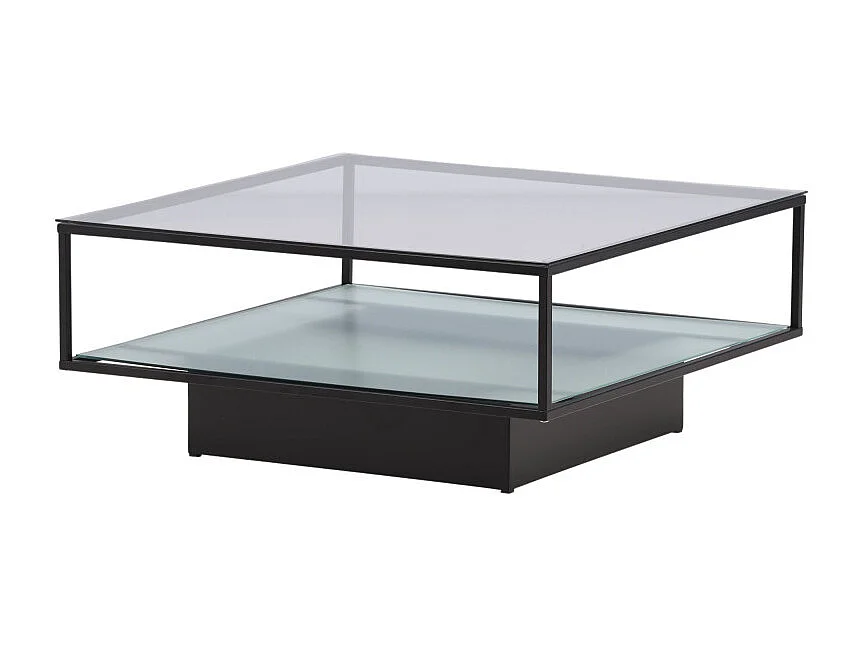 Table Basse Design en Verre "Maglehem" 90cm Noir