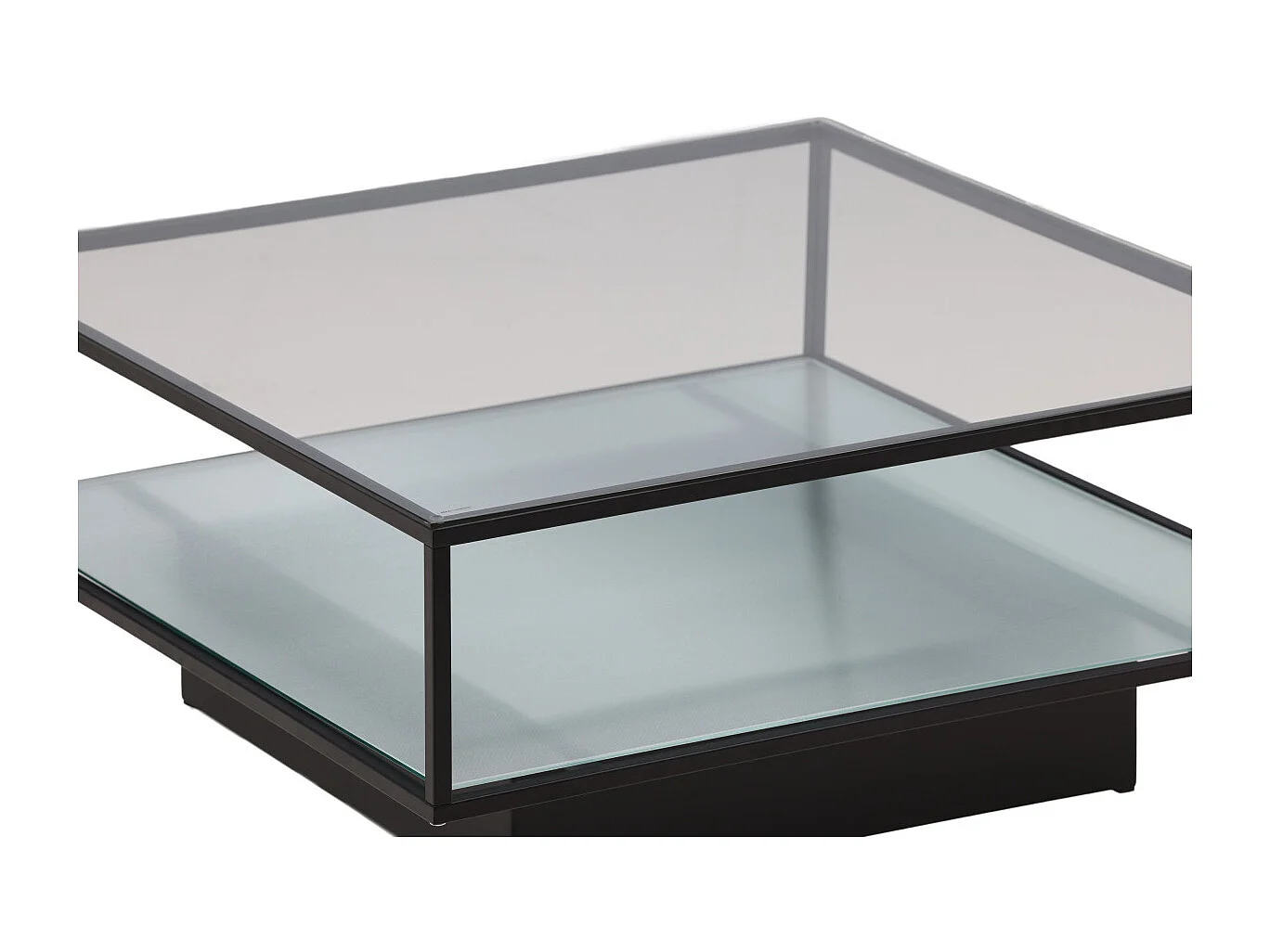 Table Basse Design en Verre "Maglehem" 90cm Noir