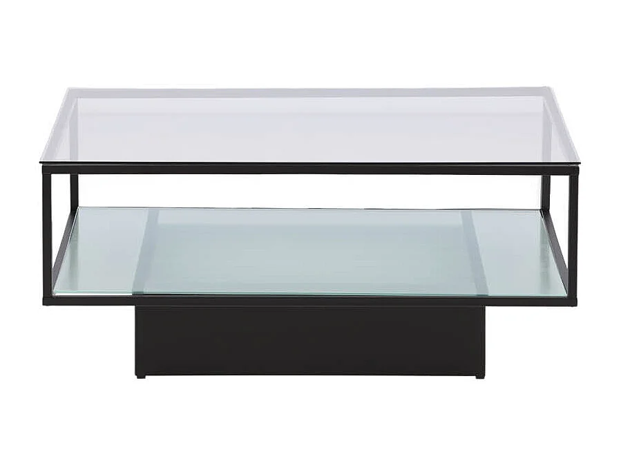 Maglehem table basse 90x90cm noir, verre.