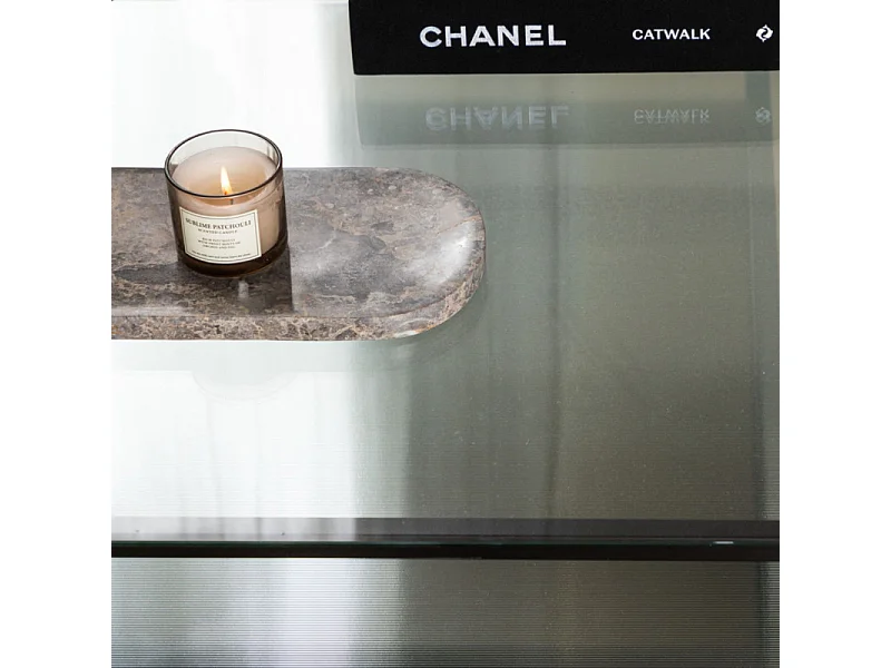 Maglehem table basse 90x90cm noir, verre.