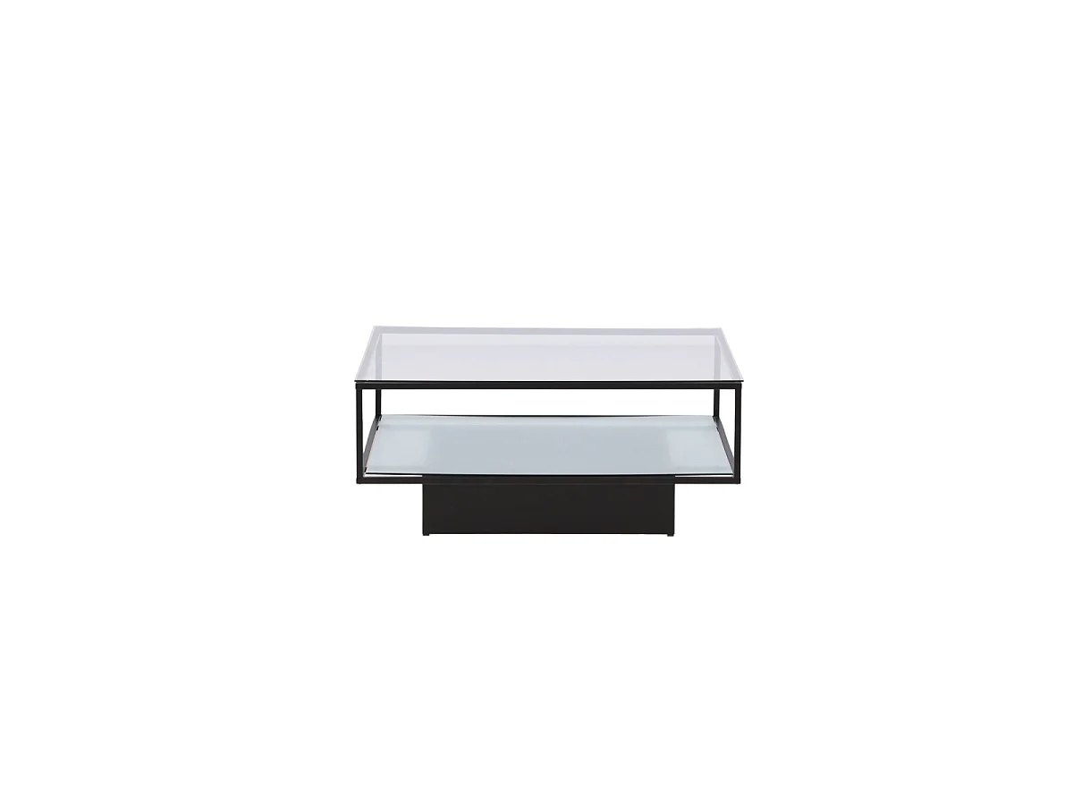 Table Basse Design en Verre "Maglehem" 90cm Noir
