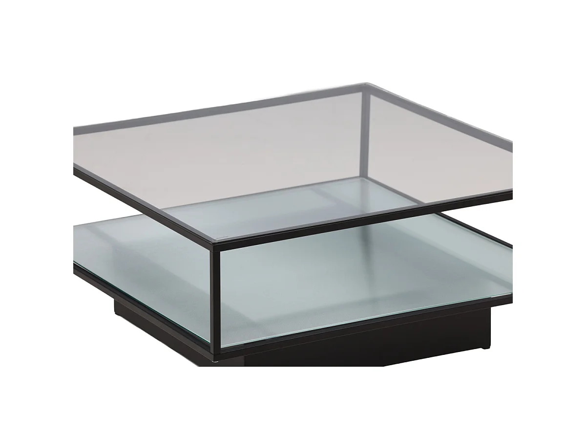 Table Basse Design en Verre "Maglehem" 90cm Noir