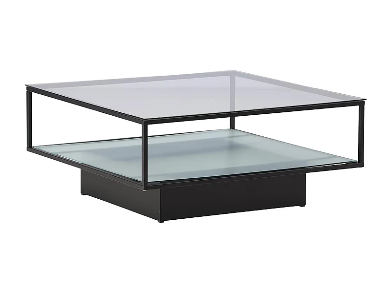Maglehem salontafel 90x90cm zwart, glas.