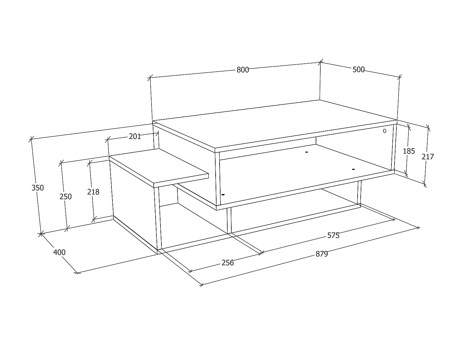 Drewniany Sofabed Coffee Table Runila