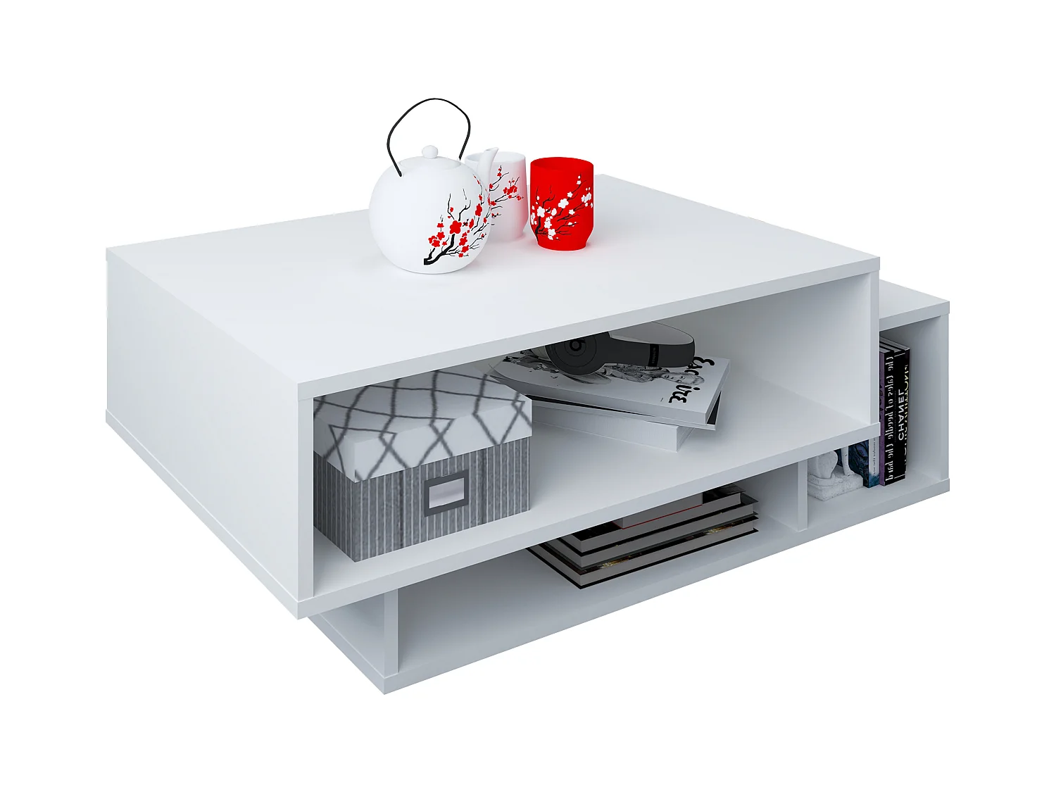 Side table & coffee table Esila White H. 35 x W. 88 x D. 50 cm