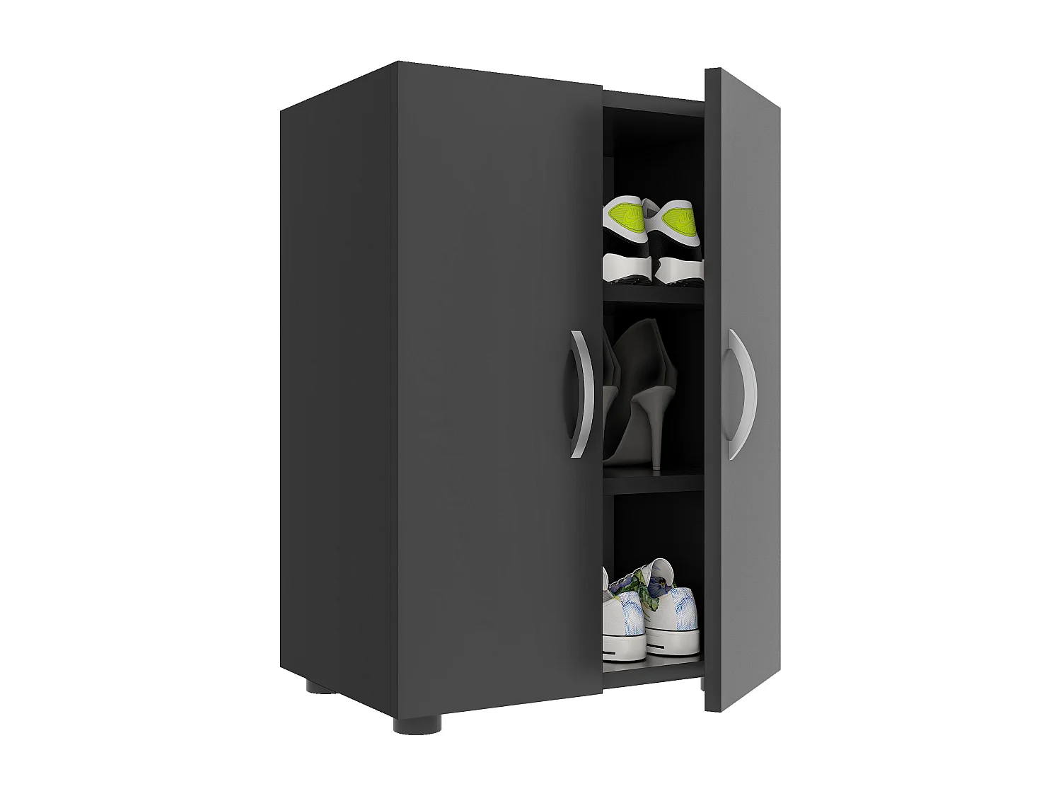 Shoe cabinet Ulas Anthracite H. 74 x W. 49 x D. 30 cm