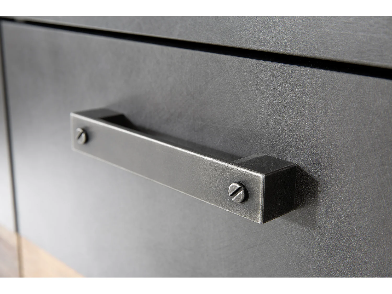 Irwin schoenenkast 2 deuren en 2 lades, grijs Matera decor, Old Wood decor.