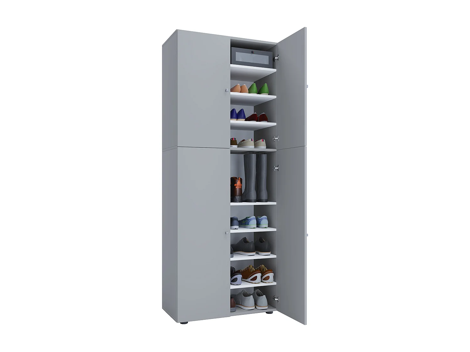 Shoe cabinet Lona Gray W. 70 x H. 184 x D. 40 cm