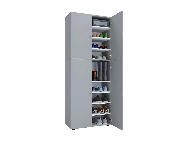 Shoe cabinet Lona Gray W. 70 x H. 184 x D. 40 cm