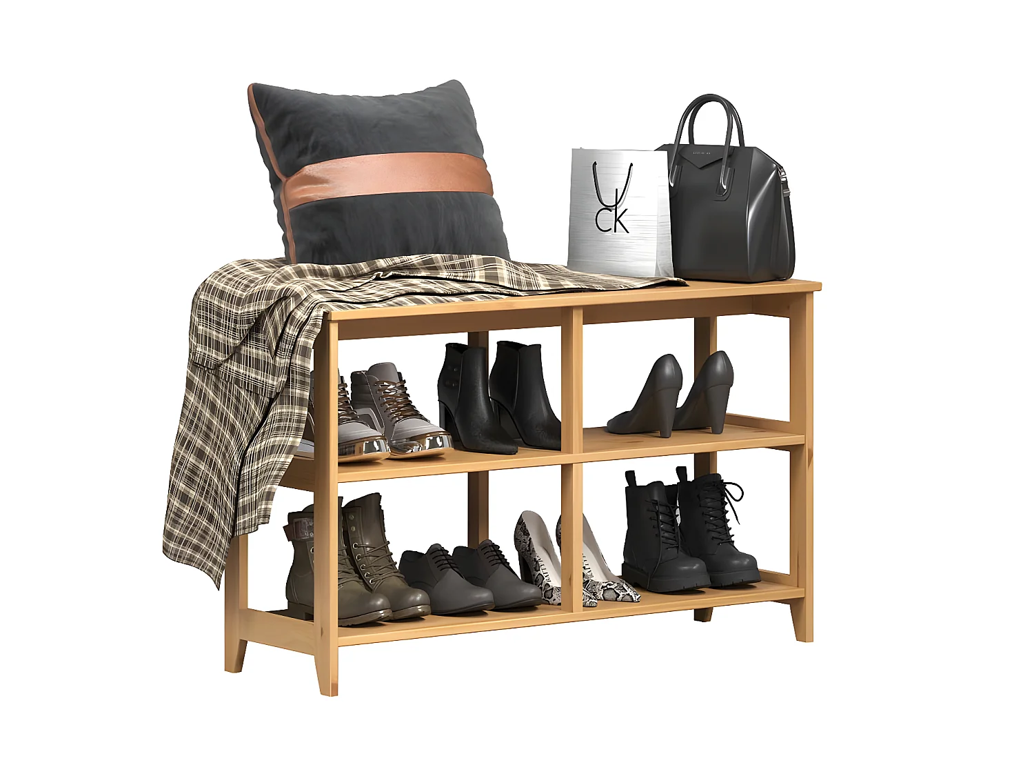 Arona meuble à chaussures , banc miel.