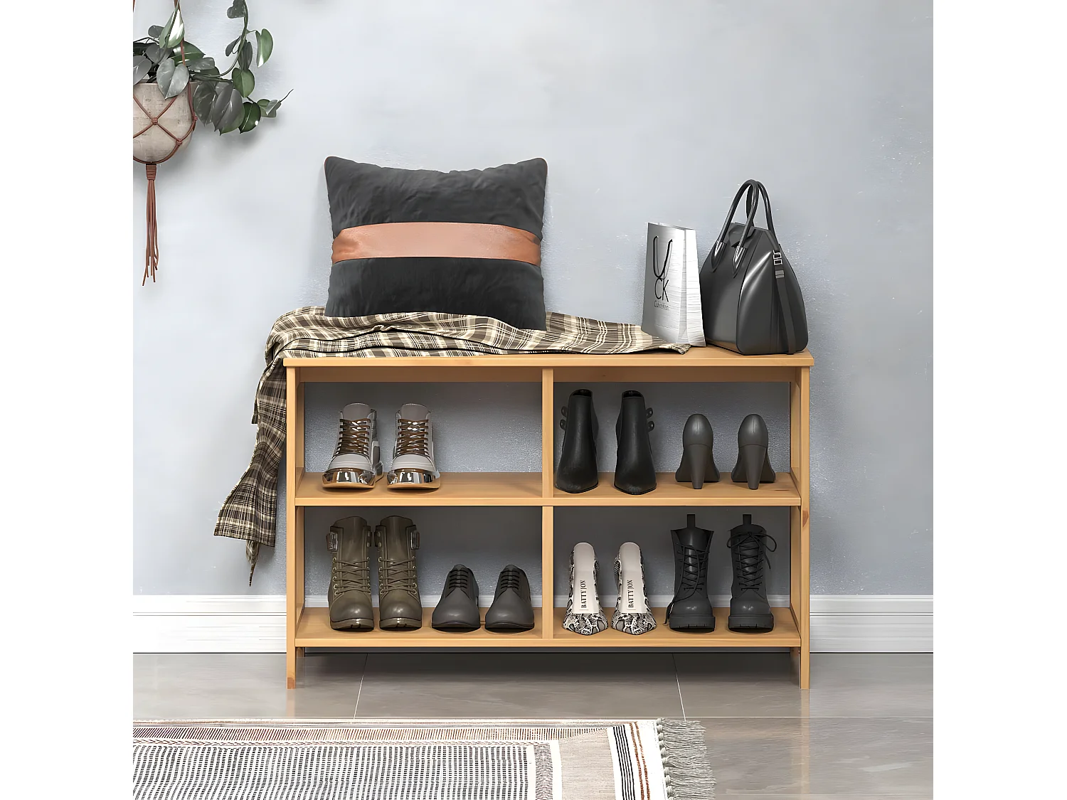 Arona meuble à chaussures , banc miel.