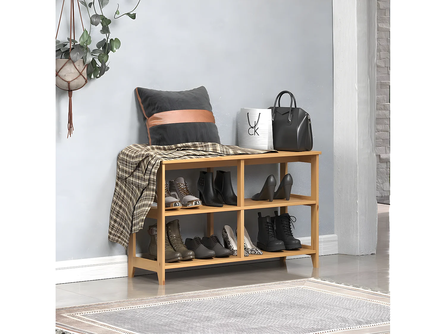 Arona meuble à chaussures , banc miel.