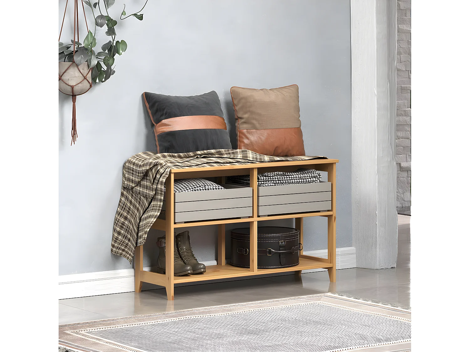 Arona meuble à chaussures , banc miel.