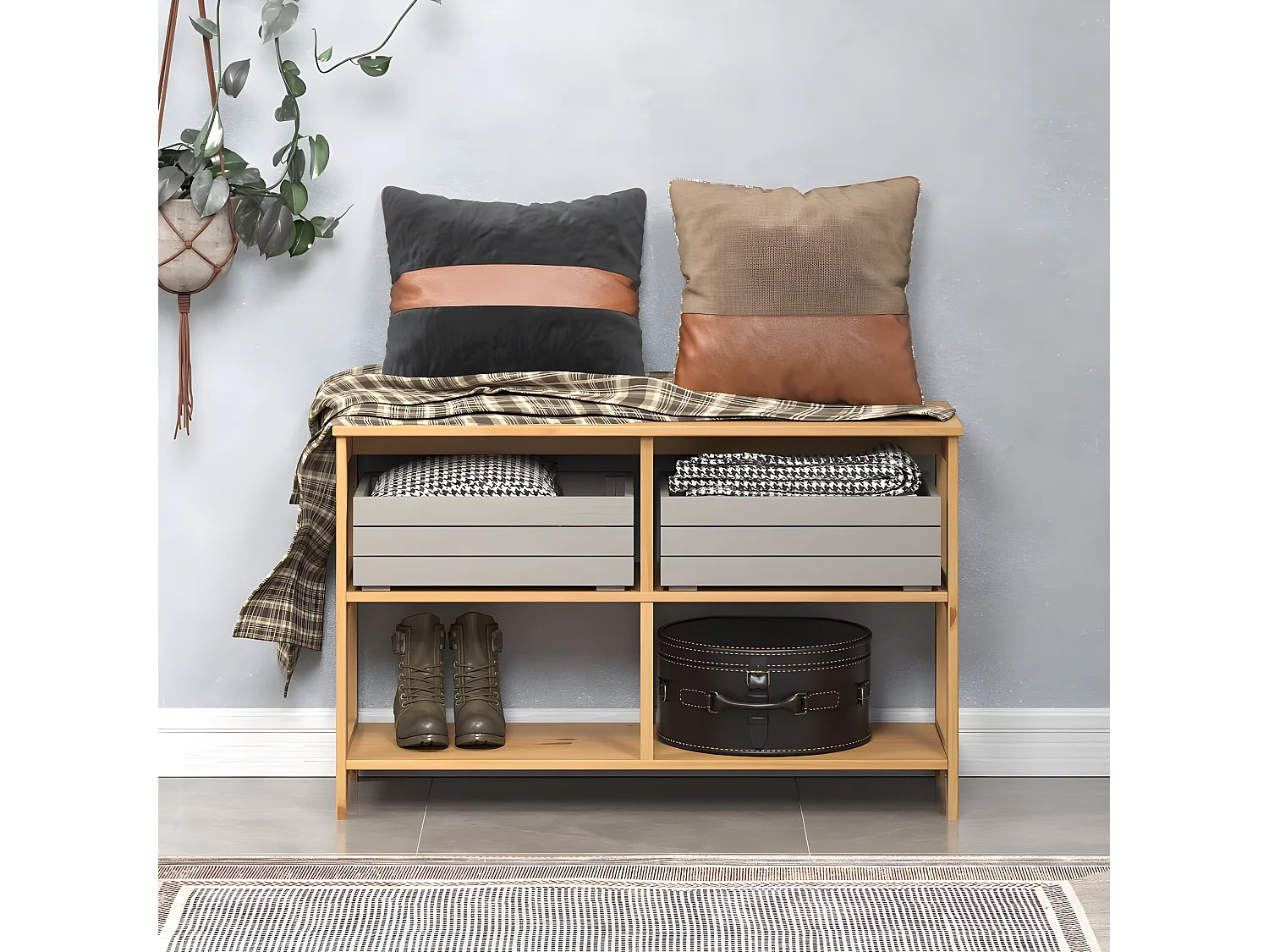 Arona meuble à chaussures , banc miel.