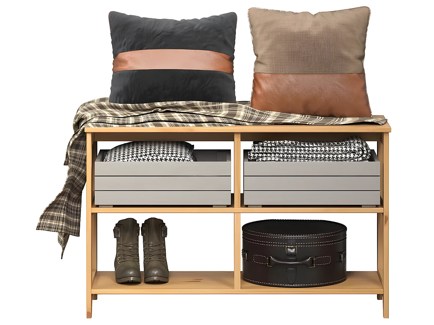 Arona meuble à chaussures , banc miel.