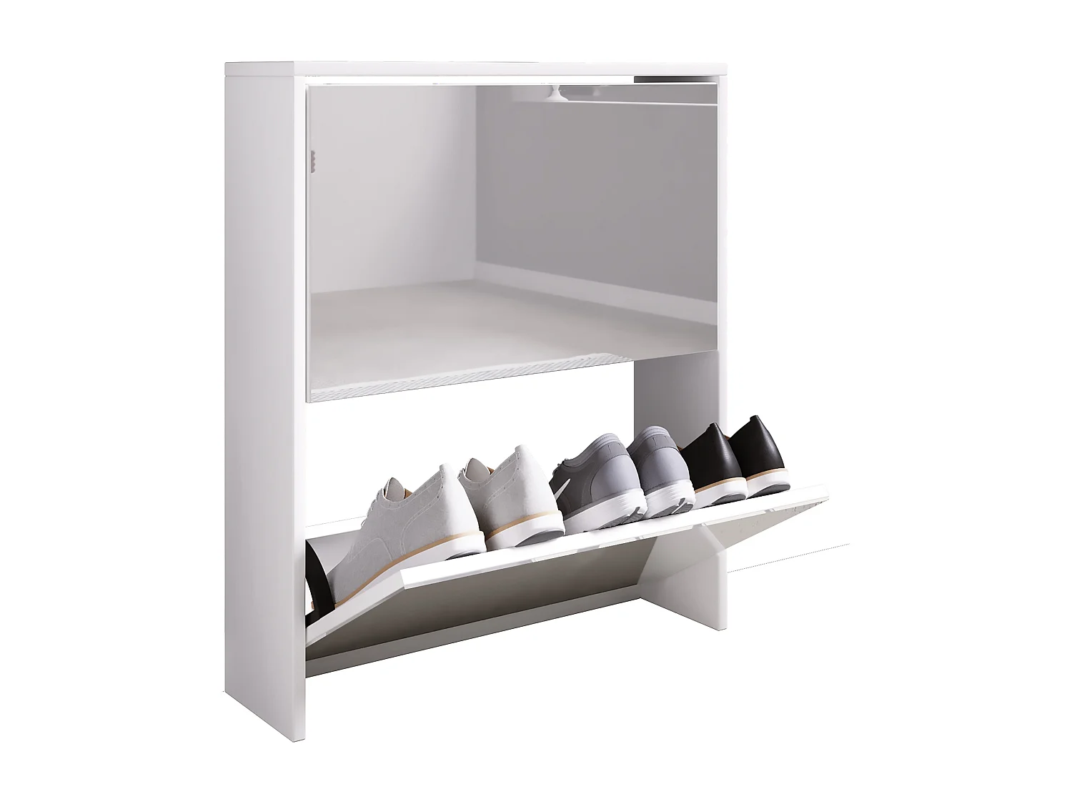 Shoe cabinet Stido White H. 73 x W. x 63 x D. 17 cm
