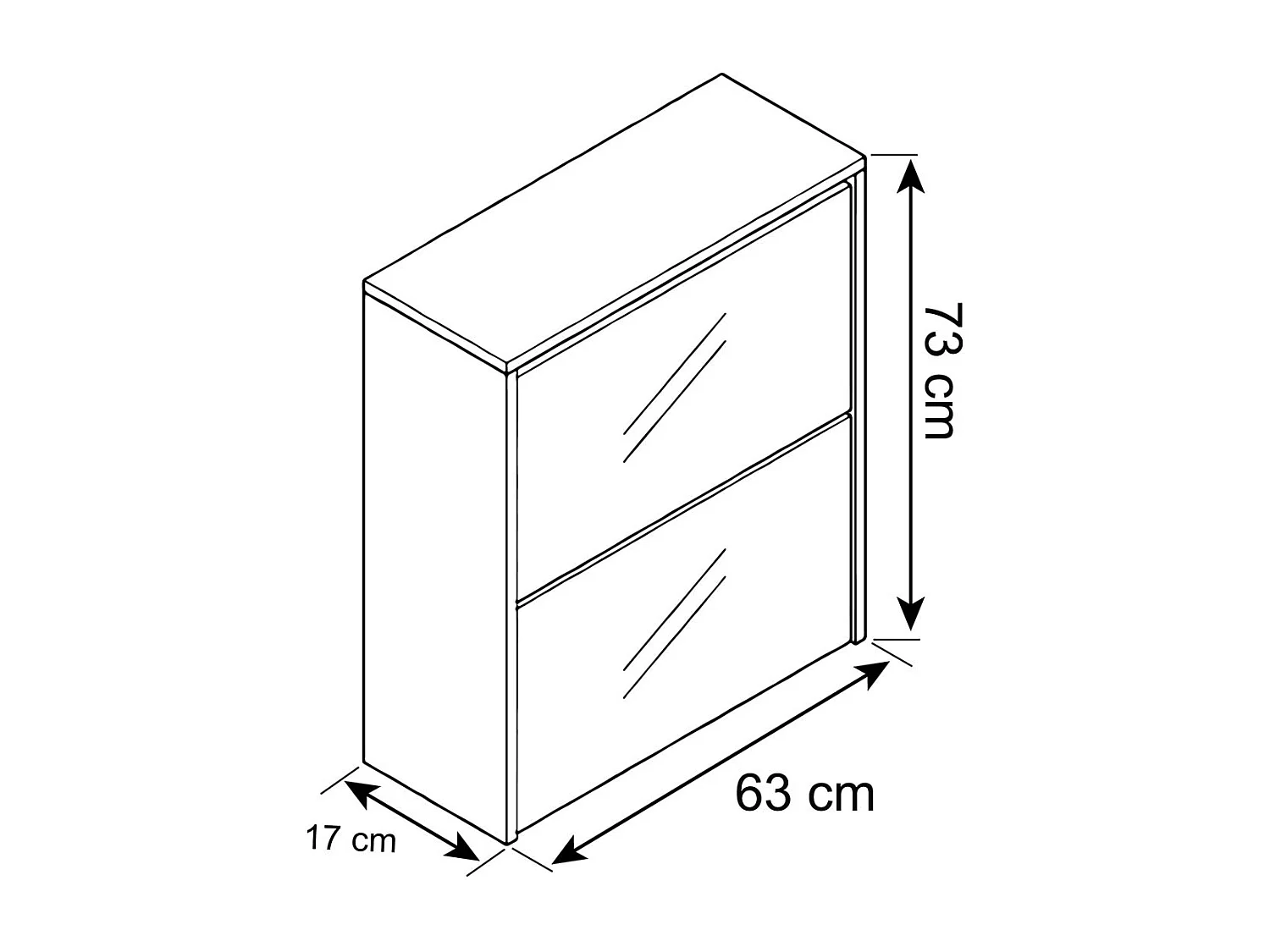 Shoe cabinet Stido White H. 73 x W. x 63 x D. 17 cm