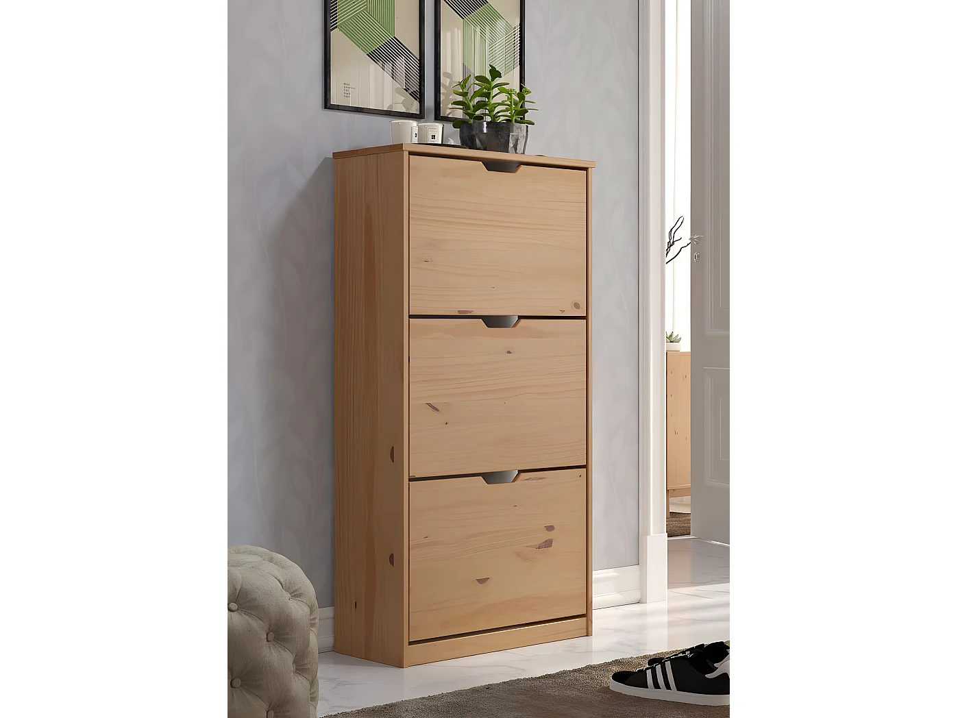 Mestre meuble à chaussures 3 claquement de porte miel.