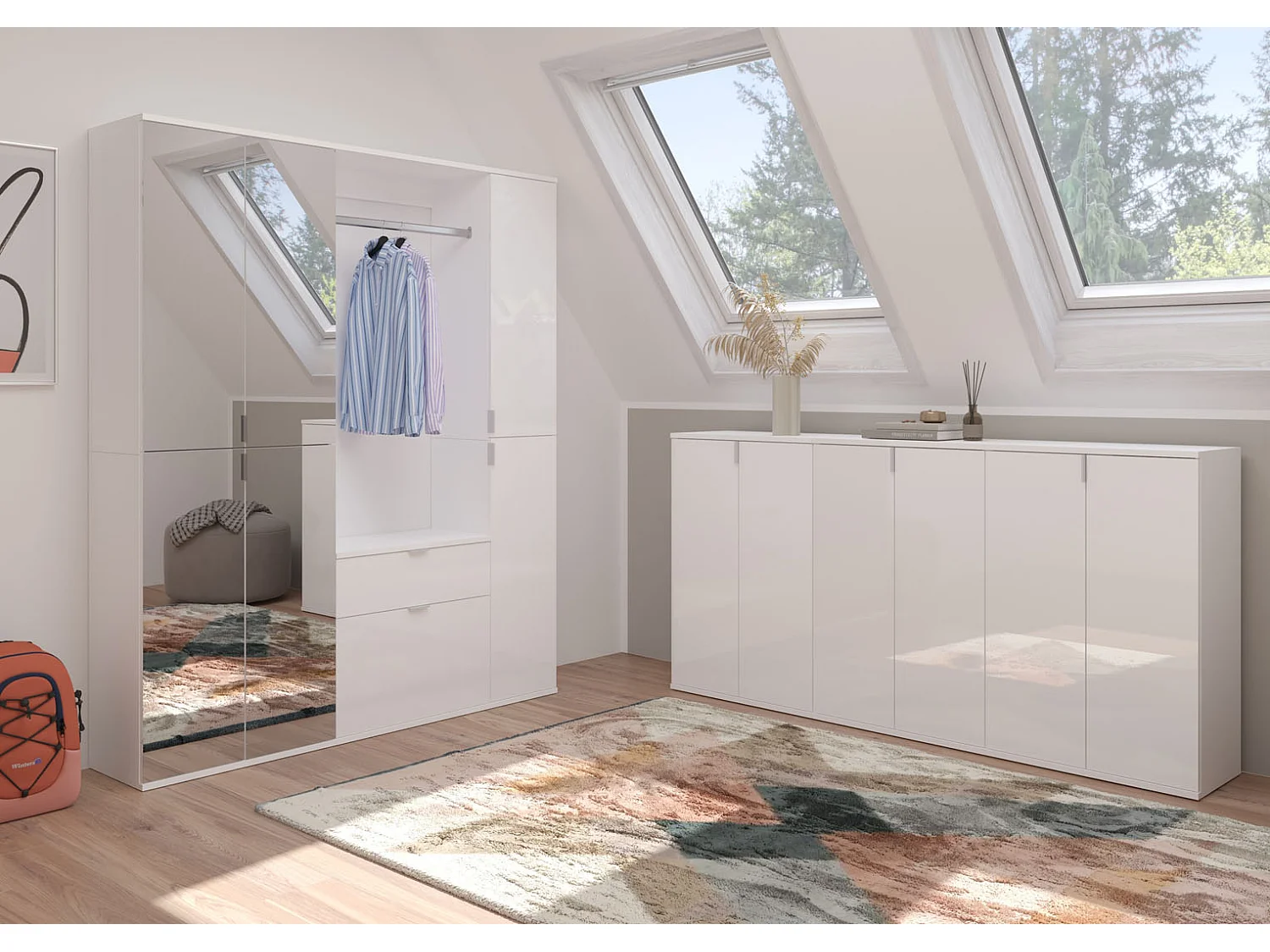 ProjektX meuble à chaussures 2 portes blanche.