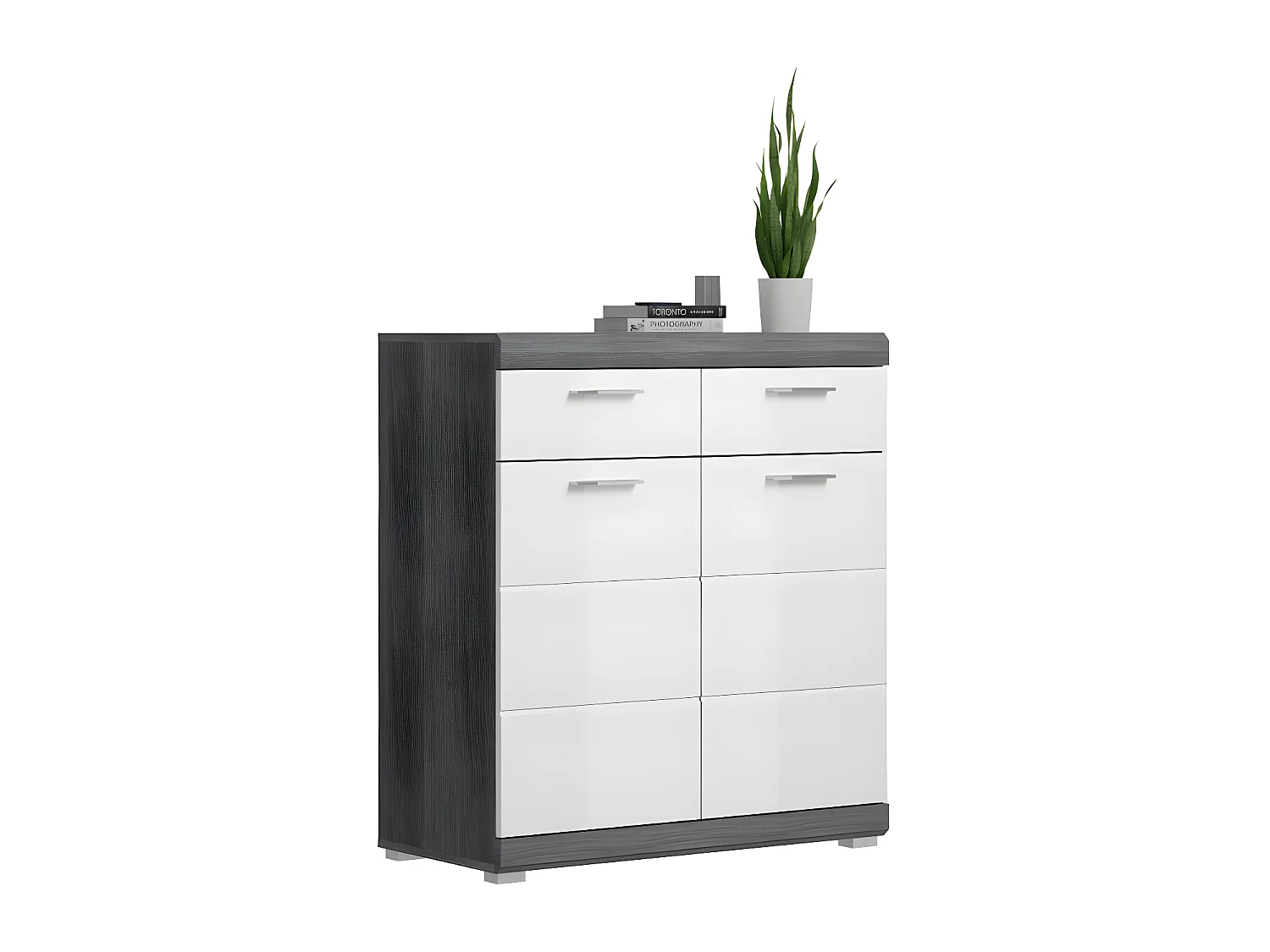 Scout Schuhschrank 2 Türen, 2 Schubladen grau.