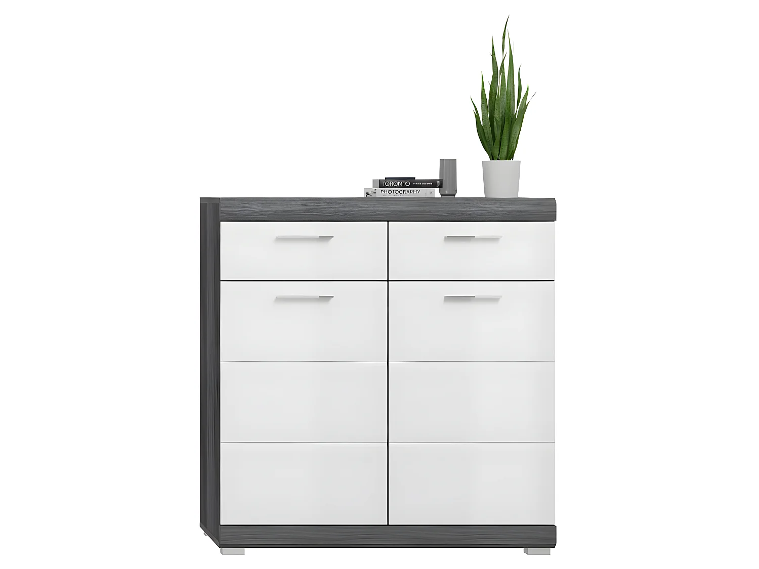 Scout Schuhschrank 2 Türen, 2 Schubladen grau.