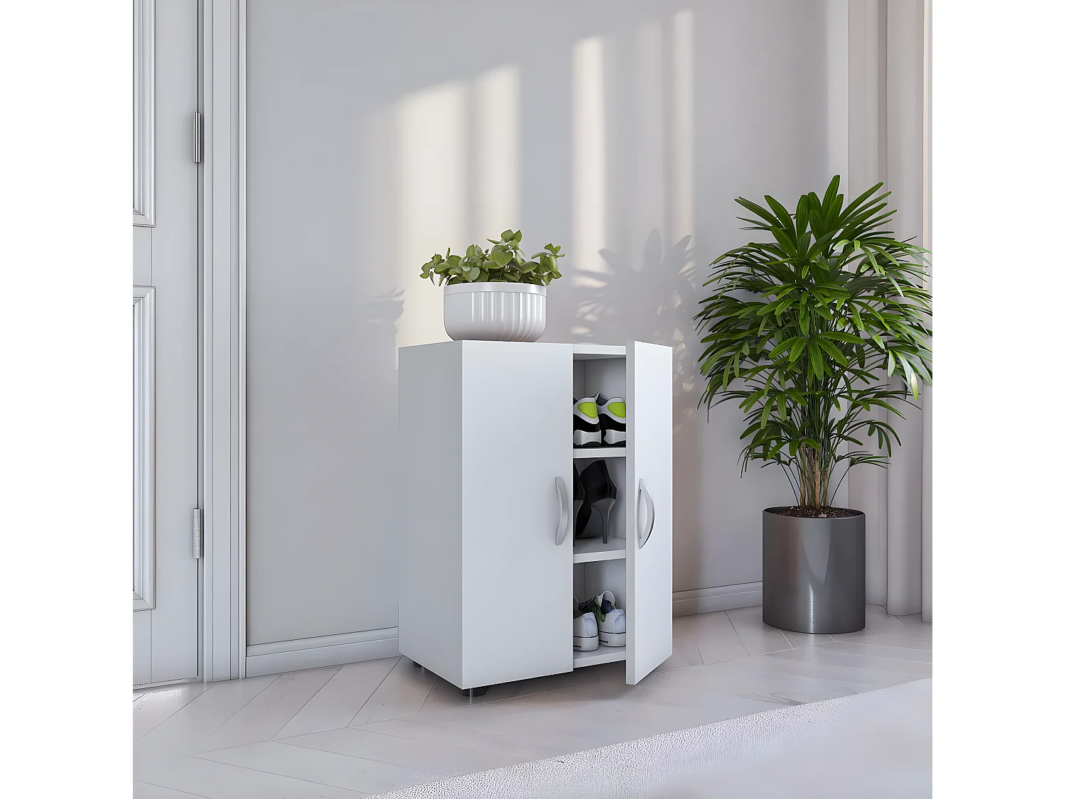Bois Grande armoire à chaussures Étagère Ulas 3