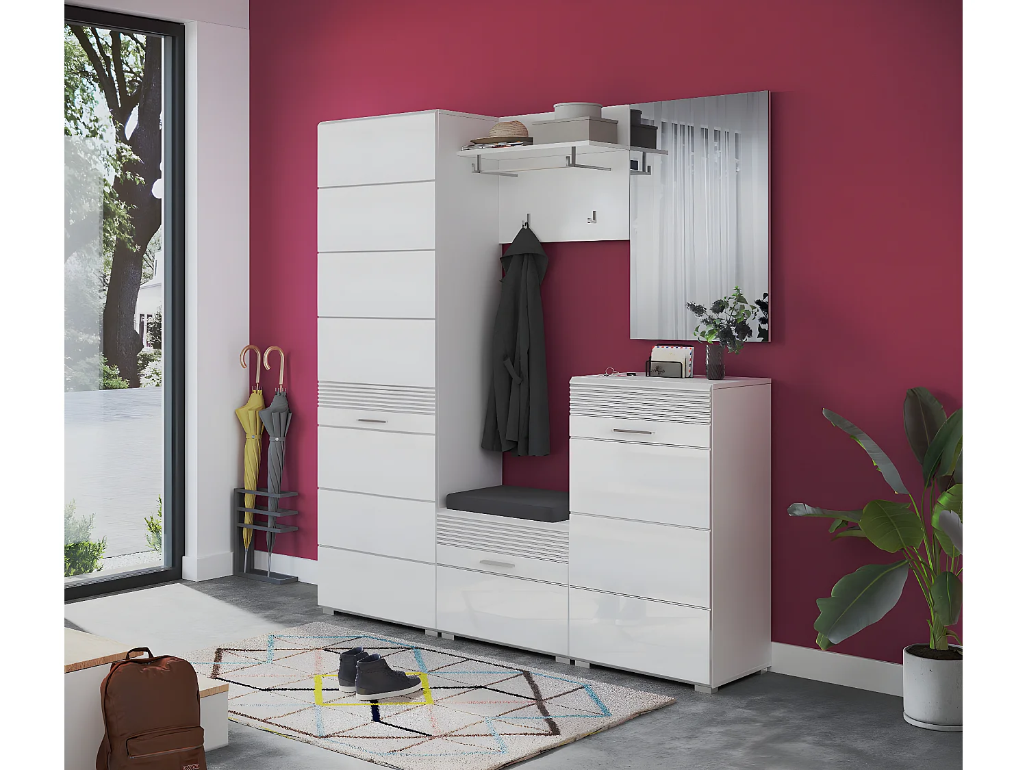 Linus Schuhschrank 1 Tür weiß.