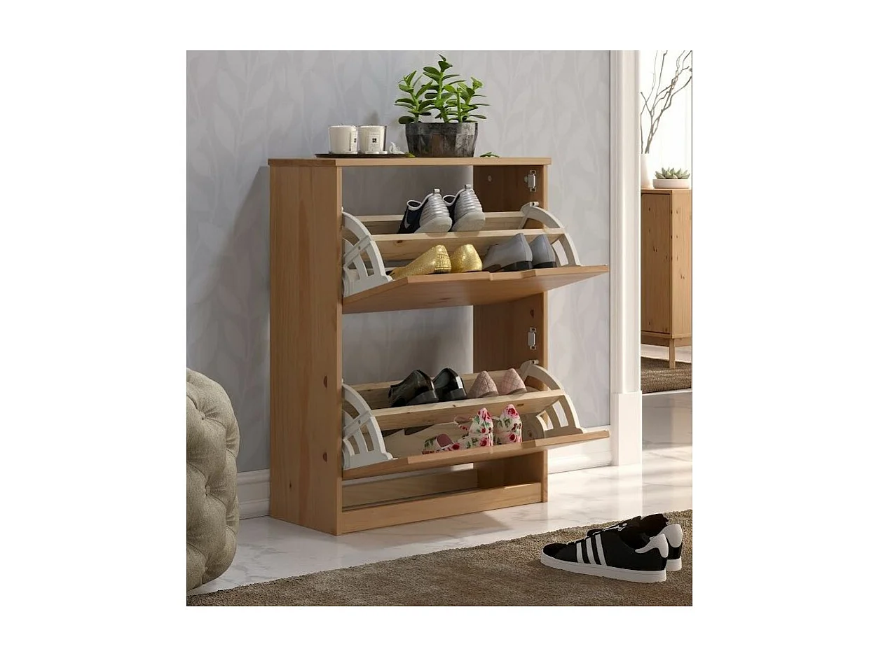 Meuble à chaussures bois de pin naturel Louis